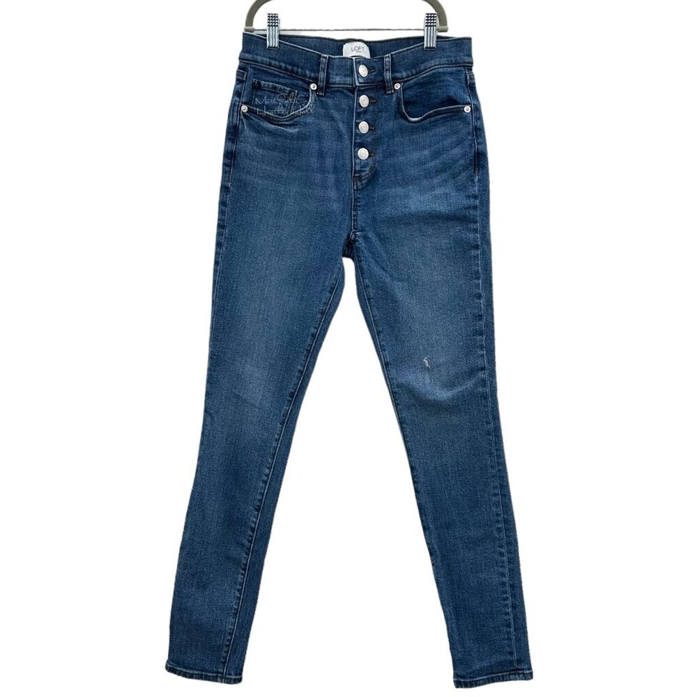 LOFT High Rise Button Fly Skinny Jeans 27